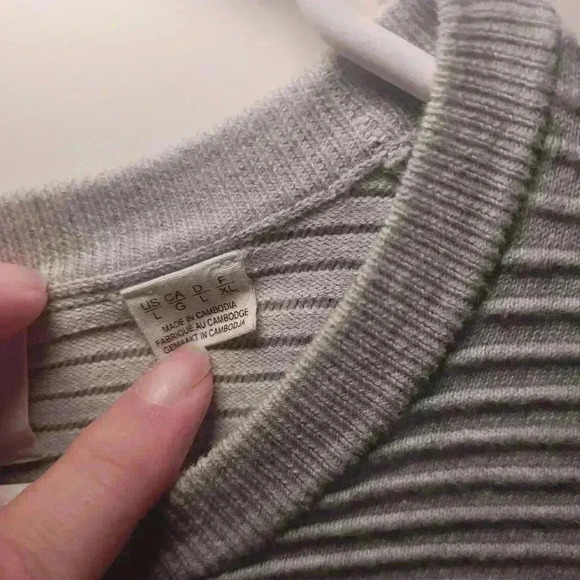 Black brown 1826 ribbed gray sweatshirt size large - Picture 3 of 5